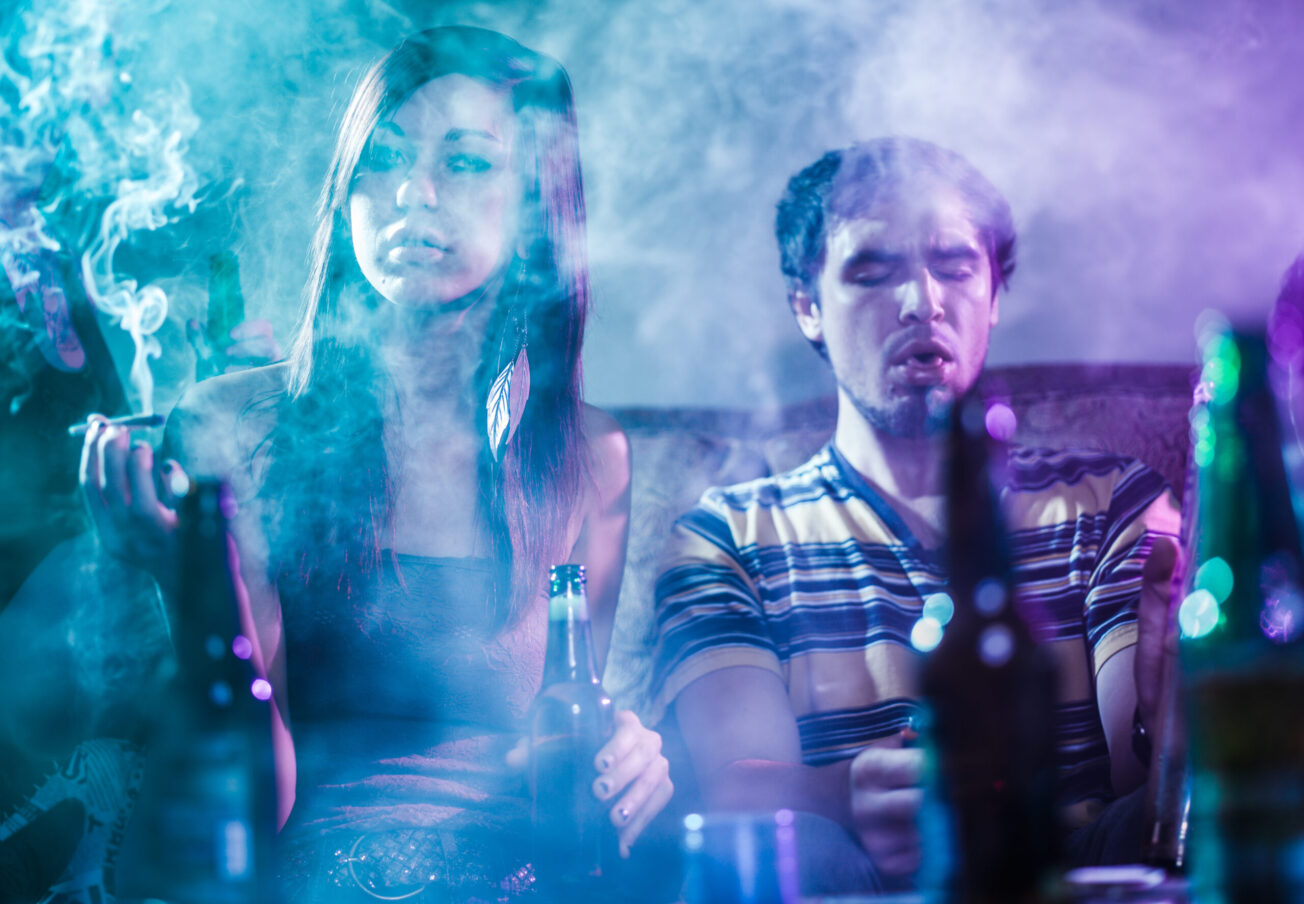 Teens,Smoking,Marijuana,In,Smoke,Filled,Room