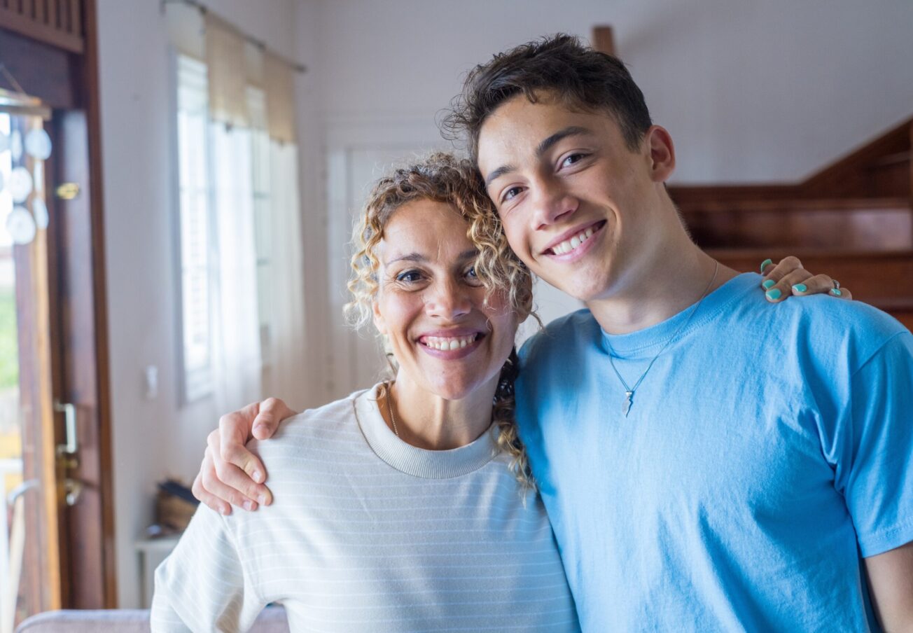 Portrait,Of,Middle,Age,Mother,Spend,Time,With,Teenager,Son,