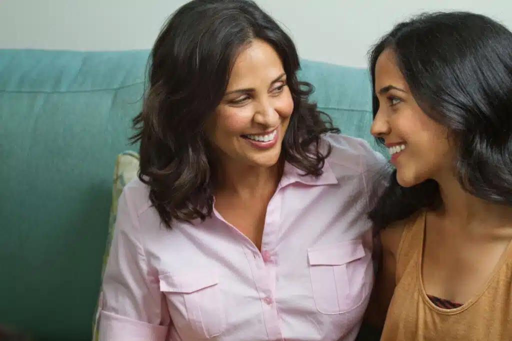 mother and teenage daughter