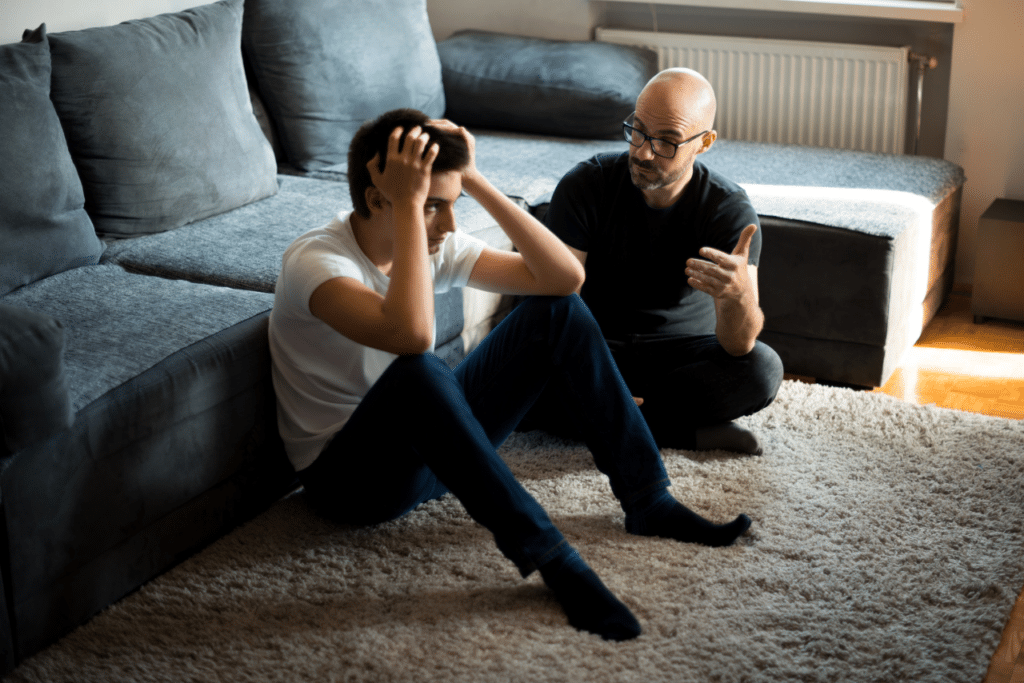 parent talking to their teen about robotripping