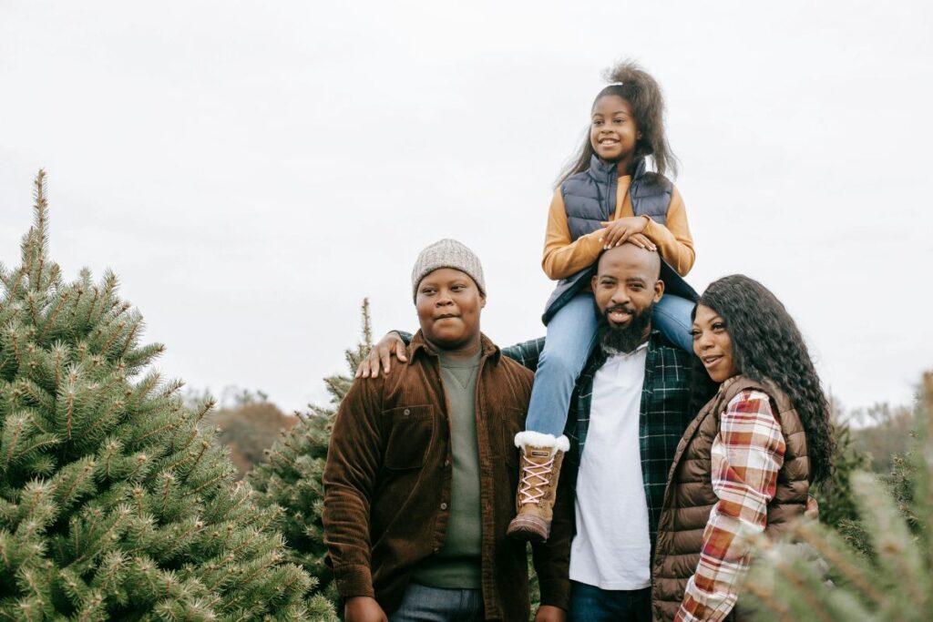 family at Christmas time